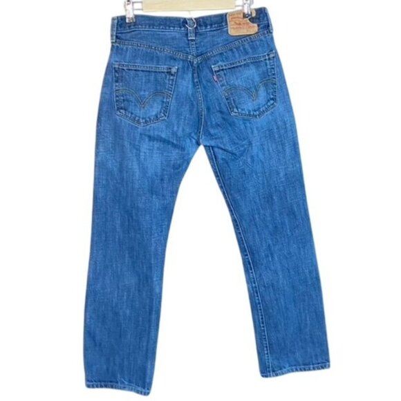 Vintage Levis 501 Mens Blue Denim Button-Fly Straight Leg Jeans WPL 523 - Picture 3 of 7